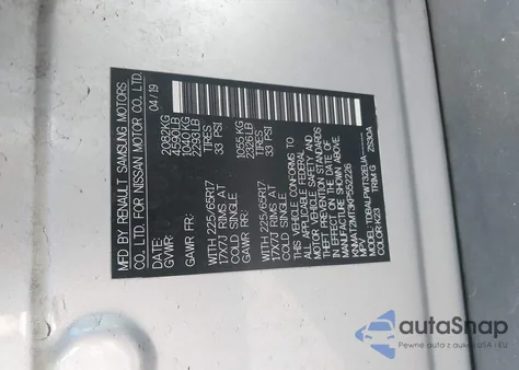 2019 Nissan Rogue S z USA, uszkodzony, nr VIN KNMAT2MT3KP552226